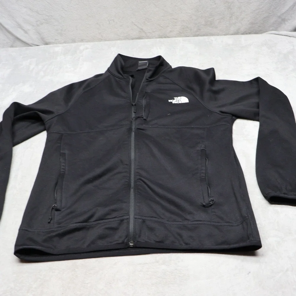 North Face Jacket Mens Medium Black Fleece Canyonlands Full Zip Outdoor Hiking